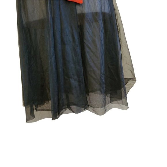 Womens XS/S Black Sheer Slip Dress Ruffle Neckline‎ - Picture 6 of 10